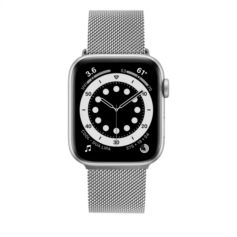 Pulseira de malha FIXED para Apple Watch 38/40/41 mm — FIXMEST-436-SL Prateado, aço inoxidável Milanese, ajustável