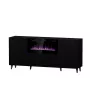 Cama Meble PAFOS cómoda com lareira elétrica 180x42x82 cm preto mate