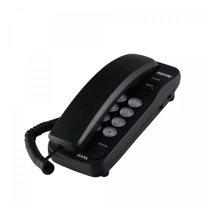 Telefone fixo Mescomp Technologies Mesmed Mescomp MT 518 Diana preto, telefone, preto