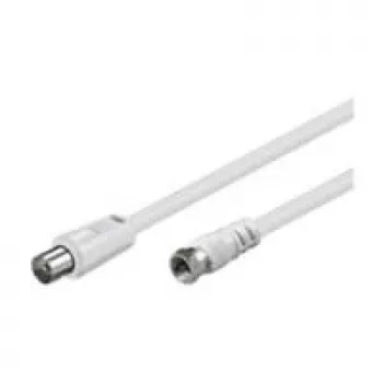 Cabo de ligação SAT/antena Wentronic Goobay, branco, 1,5 m – ficha F ficha IEC/coaxial (11726)