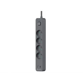 Régua de tomadas TRACER TRALIS47026 com cabo 1,5 m, 4 portas USB e PD 18W