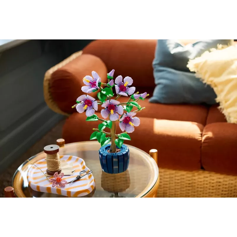 Conjunto de construção LEGO Botanical Hibiscus Flower 10372 – 660 peças, modelo de exposição, 250×360×130 mm