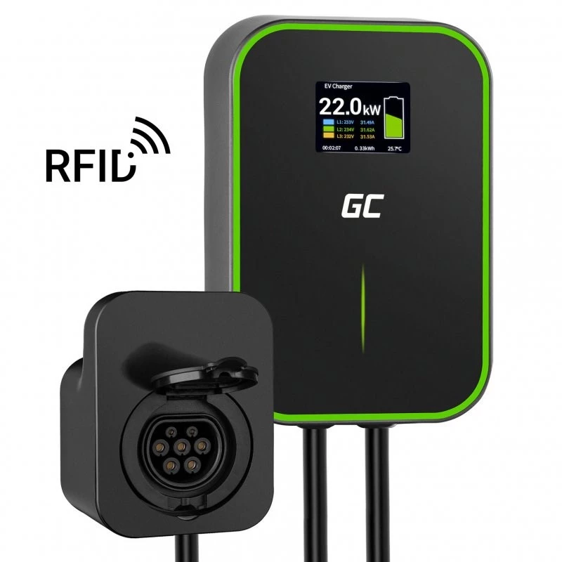 GREEN CELL WALLBOX EV POWERBOX 22KW COM TOMADA & RFID