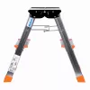 Krause Treppy 130020 escada dobrável de dois lados, 2x2 degraus, prateada