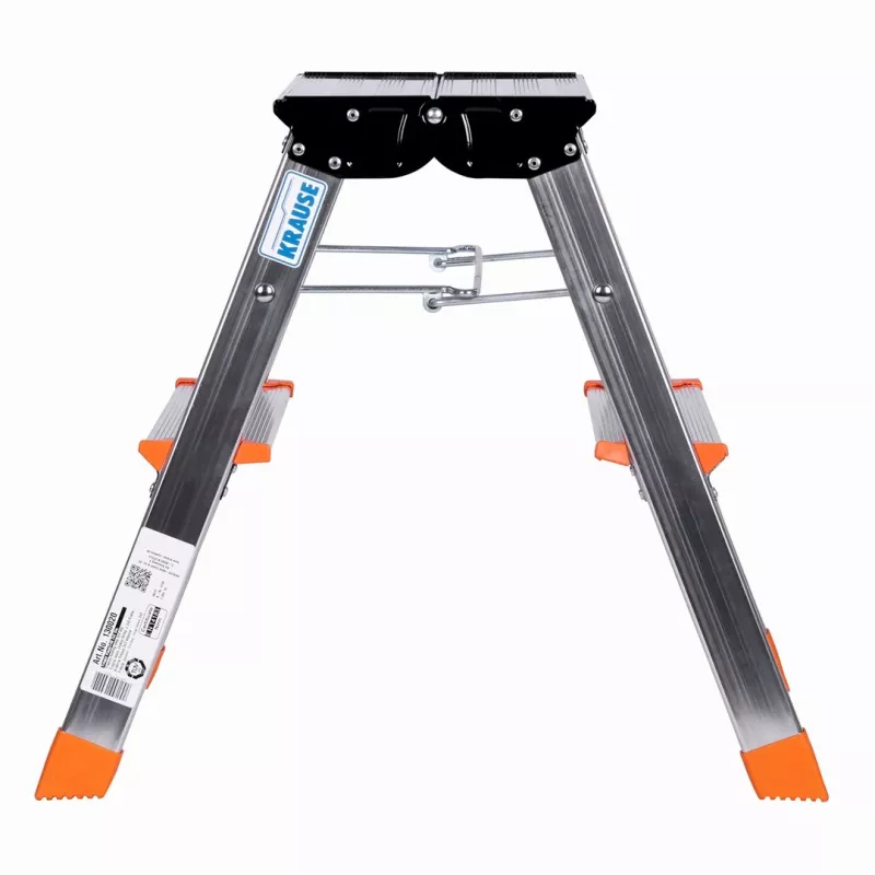 Krause Treppy 130020 escada dobrável de dois lados, 2x2 degraus, prateada