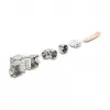 Módulo Keystone DeLOCK conector fêmea RJ45 para LSA Cat.6A bloqueio metálico sem ferramentas 90° angular blindado