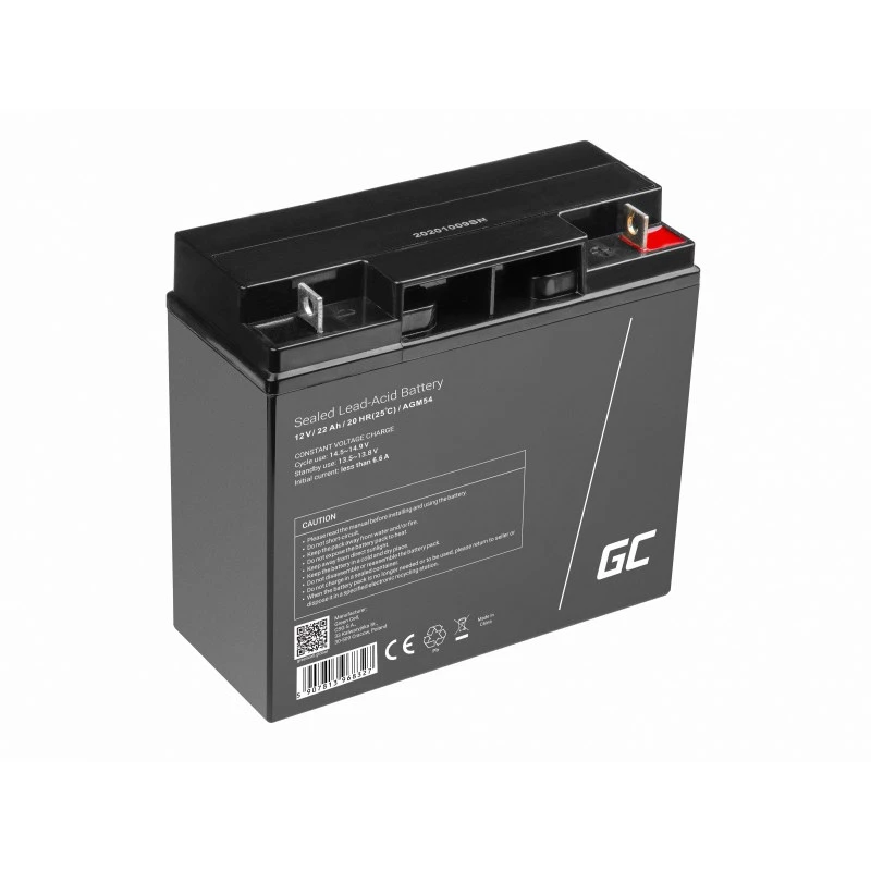 Bateria de automóvel Green Cell AGM54 12V 22Ah AGM sem manutenção, 167×77×181 mm, 5,6 kg