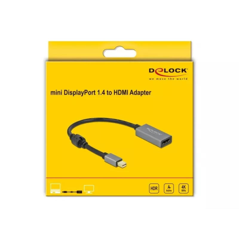 Adaptador ativo mini DisplayPort 1.4 para HDMI DeLOCK 66570