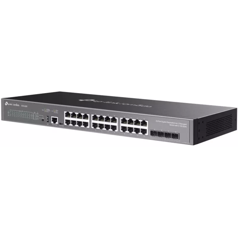 Switch de rede TP-Link Omada SG5428X gerido L3 Gigabit Ethernet (10/100/1000) preto