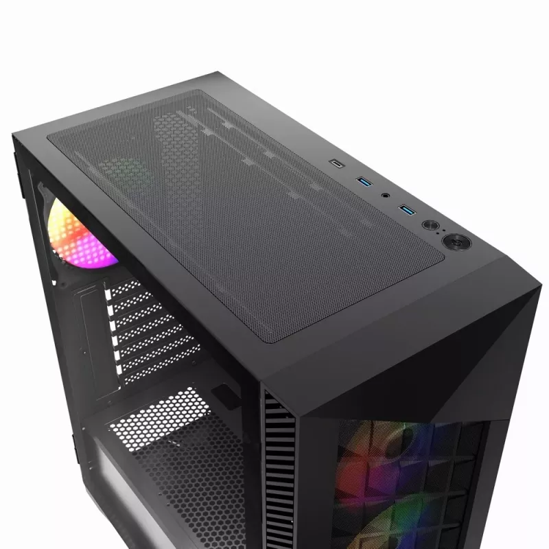 Caixa gaming Gembird CCC-FC-900ARGB Fornax 900, ATX, preto