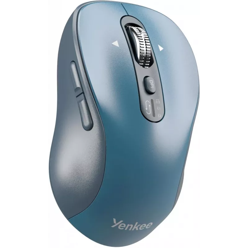 Rato sem fios YENKEE YMS2010BE dual-mode ergonómico, recetor USB 2,4 GHz + Bluetooth 5.1, DPI de 4 níveis 1000–3200, 6 botões