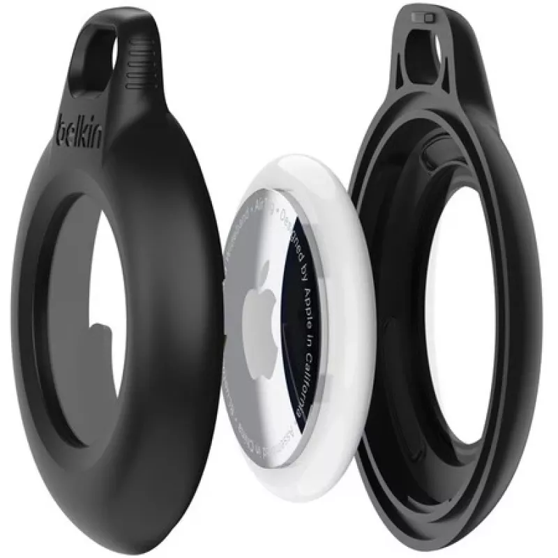 Belkin Secure Holder suporte com porta-chaves para Apple AirTag, resistente à água, preto (4 un.)