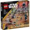 LEGO Star Wars Clone Trooper e Battle Droid Battle Pack Brinquedo de construção para crianças com veículo Speeder Bike, 4 minifiguras e 5 figuras, presente para rapazes