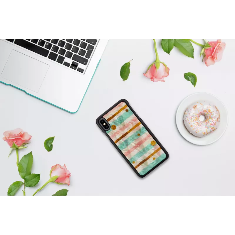 Capa de proteção para smartphone iKins para iPhone XS Max — Pop Mint preta, concha rígida com bordas elevadas