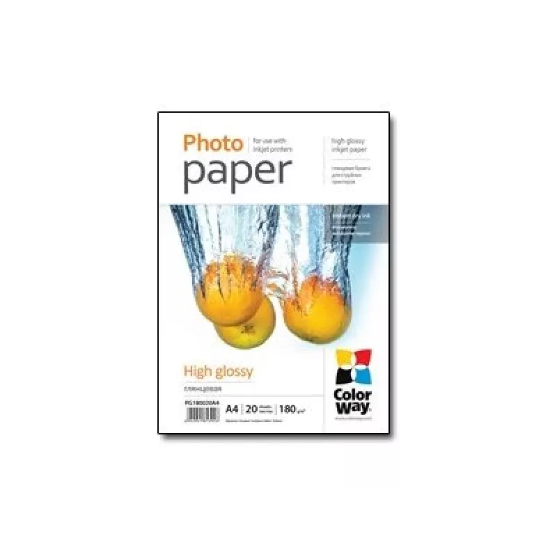 Papel fotográfico brilhante Colorway PG180020A4 A4