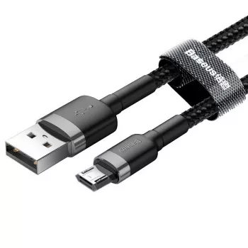 Cabo Micro-USB Baseus Cafule 2,4A 1 m (cinzento/preto)