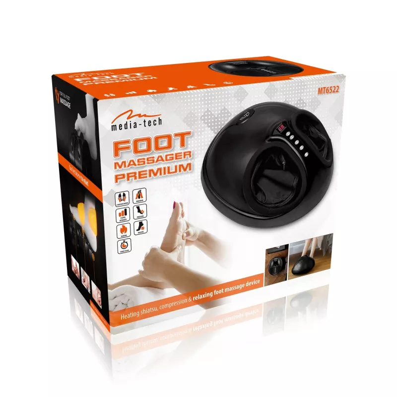 Massajador de pés MEDIA-TECH MT6522 Premium com calor e intensidade ajustável