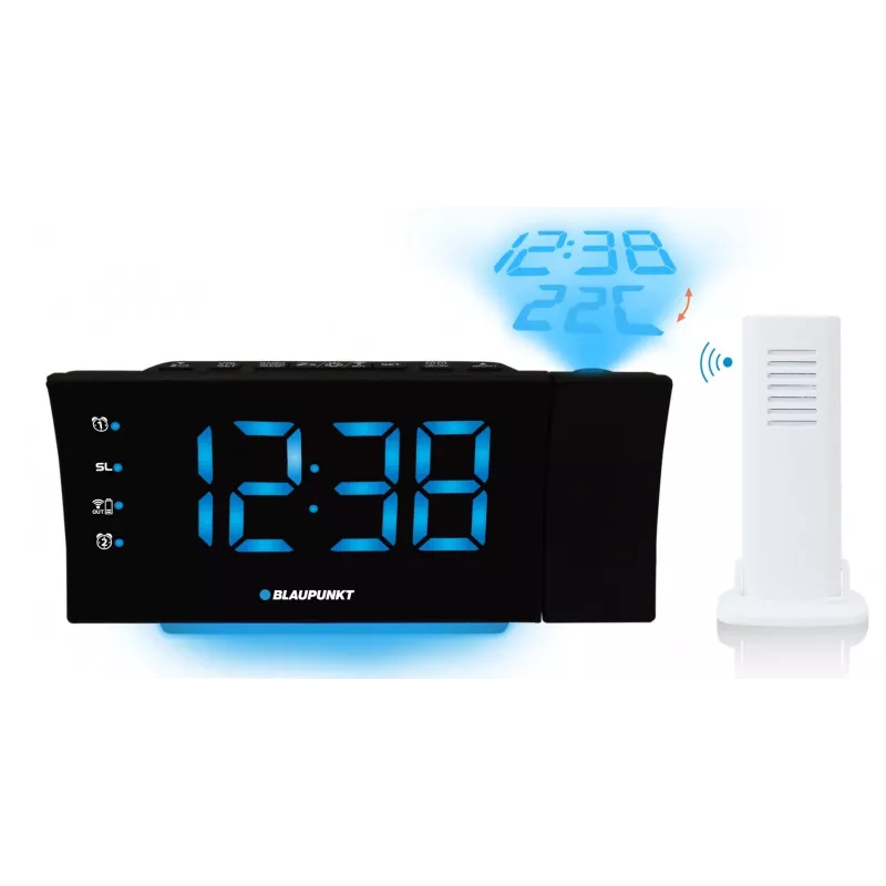 Blaupunkt CRP81USB rádio-despertador com projeção e carregamento USB, preto