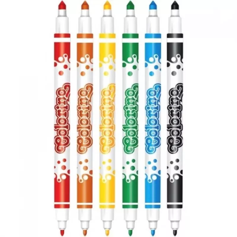 Marcadores Colorino ponta dupla 6 cores modelo 13437PTR