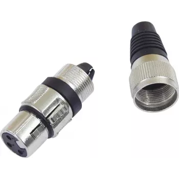 Conector XLR de 3 pinos Omnitronic 30200111 — conector de áudio macho/fêmea para microfone e áudio profissional
