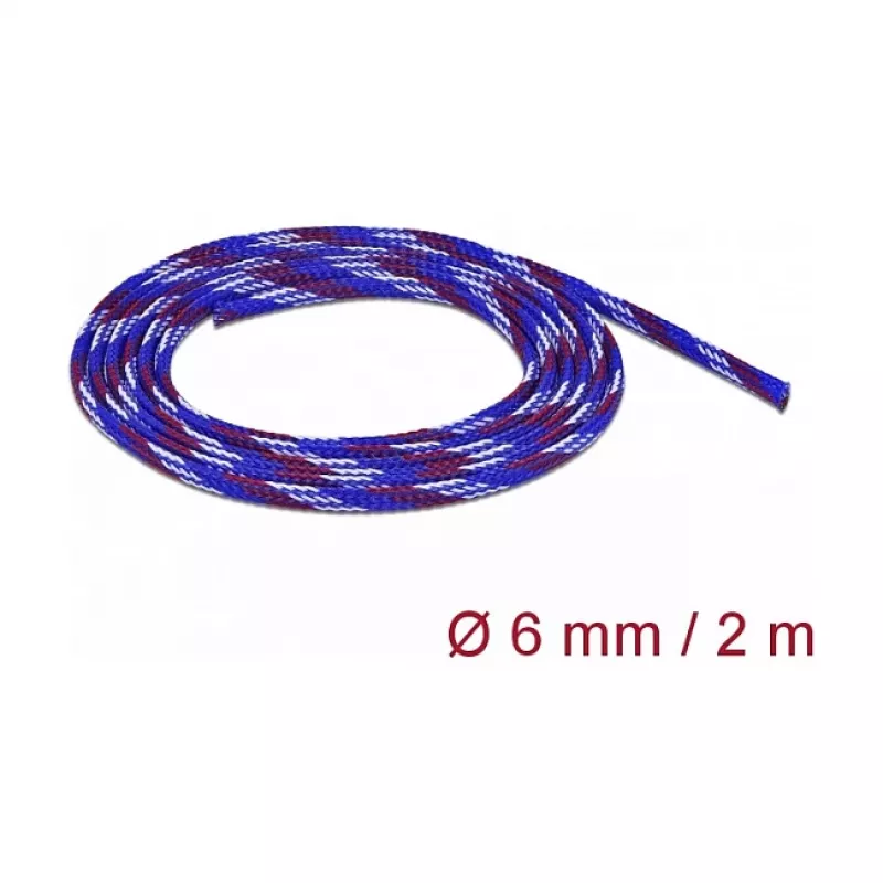 Bainha de cabo DeLOCK 20741 azul vermelho branco