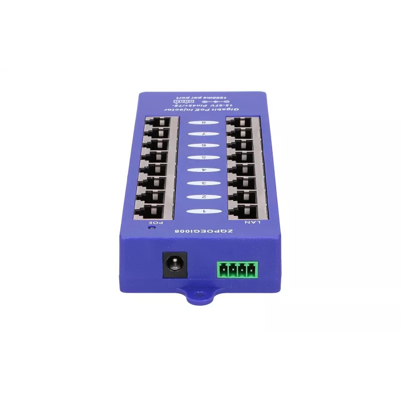 Injetor PoE Extralink Gigabit 8 portas 1000 Mb/s RJ45 modo B