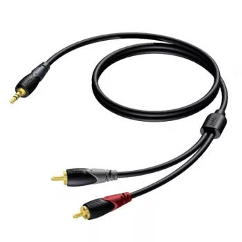Cabo estéreo de ficha jack 3,5 mm para 2 fichas RCA Procab 3 m