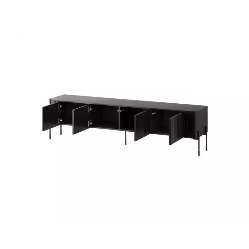 Móvel TV cama meble VERA 190x40x50 cm – tampo e estrutura preto mate