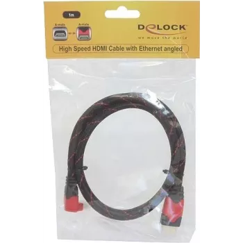 Cabo HDMI DeLOCK 1m HDMI Type-A Standard preto vermelho