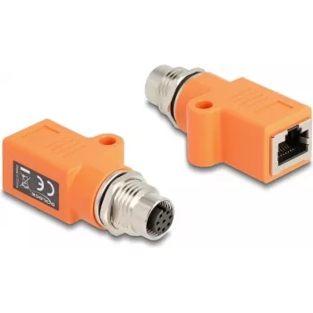 Alterador de género de cabo DeLOCK 60618 M12 RJ45 laranja