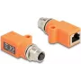 Alterador de género de cabo DeLOCK 60618 M12 RJ45 laranja