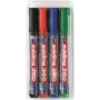 Marcador permanente Edding 360 ponta de pincel conjunto de 4 unid. — preto, azul, verde, vermelho