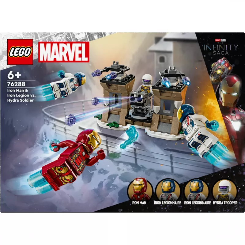 Conjunto de construção LEGO 76288 Marvel Super Heroes Iron Man Iron Legion com minifigura de soldado HYDRA, modelo de construção