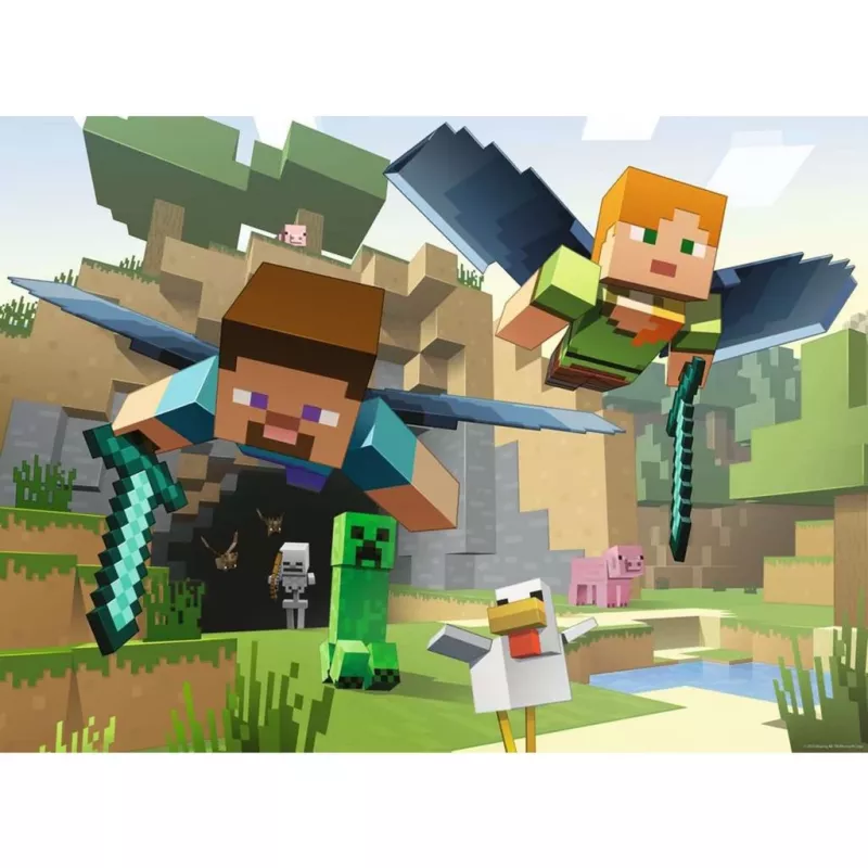 Puzzle Ravensburger Minecraft Animal Adventures – 200 peças, retangular