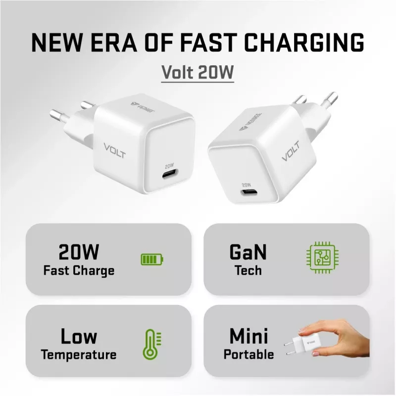 Fonte de alimentação USB‑C YENKEE YAC G20 20W 3A Power Delivery