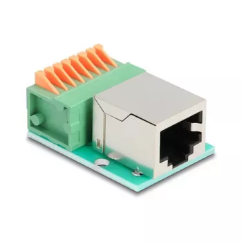 Adaptador de cabo DeLOCK 90652 RJ45 bloco de terminais de 8 pinos verde prateado