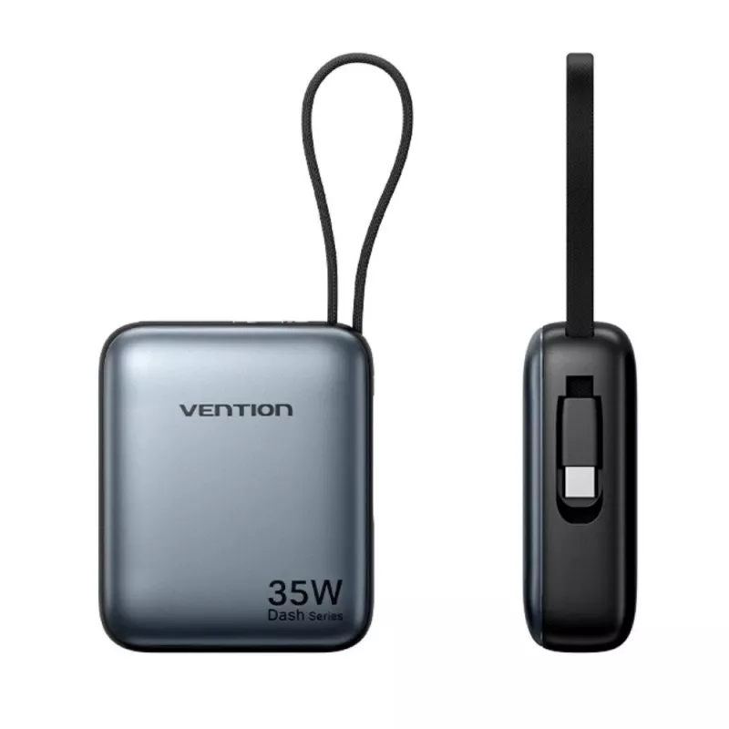 Vention FHEH0 power bank 10000 mAh 35 W com cabo USB-C, cinzento