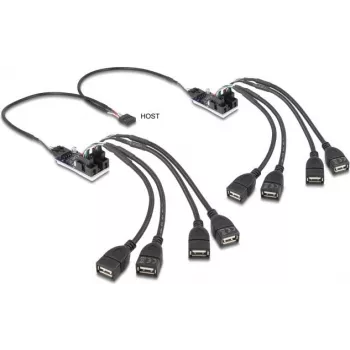 Hub USB DELOCK 61072 — hub USB 2.0 de 8 portas, alimentado pelo barramento