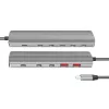 Hub LogiLink USB 3.2 Gen2 4+1 portas 2x USB-A 2x USB-C PD 100W alumínio