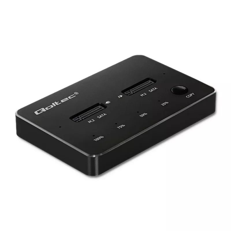 Estação de acoplagem Qoltec 50310 para 2x SSD M.2 SATA NGFF USB Type-C