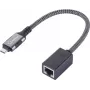 Adaptador de rede Renkforce USB-C para Gigabit Ethernet Mini preto USB-A USB 3.2 (RF-6410612)