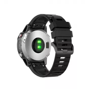 Pulseira de silicone FIXED para Garmin QuickFit 26mm Preto — pulseira de relógio de substituição 26 mm