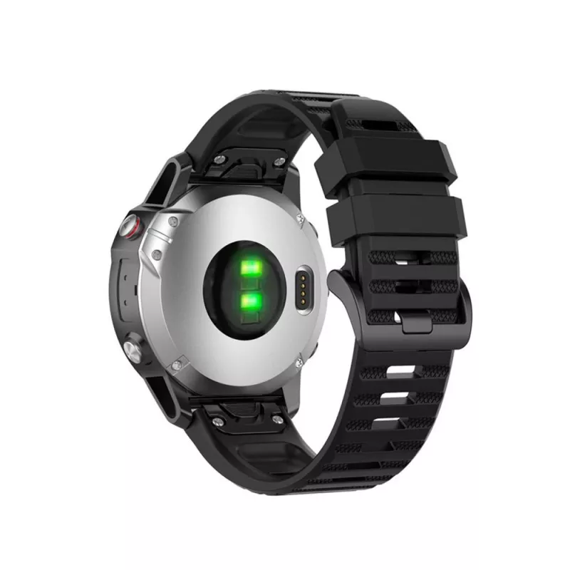 Pulseira de silicone FIXED para Garmin QuickFit 26mm Preto — pulseira de relógio de substituição 26 mm