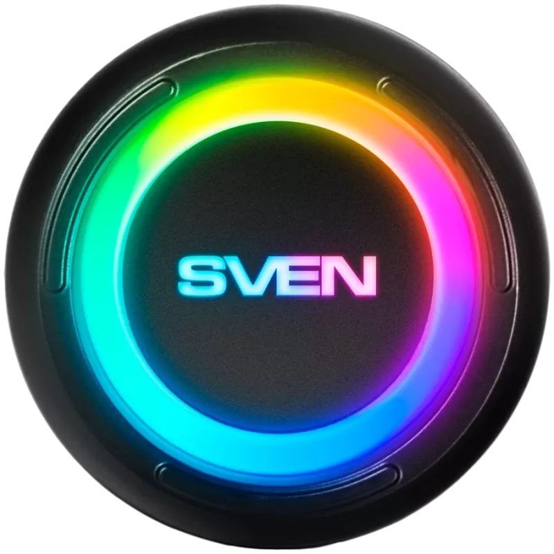 Altifalante SVEN PS-315, preto, potência de saída 2x10W (RMS), à prova de água (IPx6), TWS, Bluetooth, USB, microSD, bateria de lítio