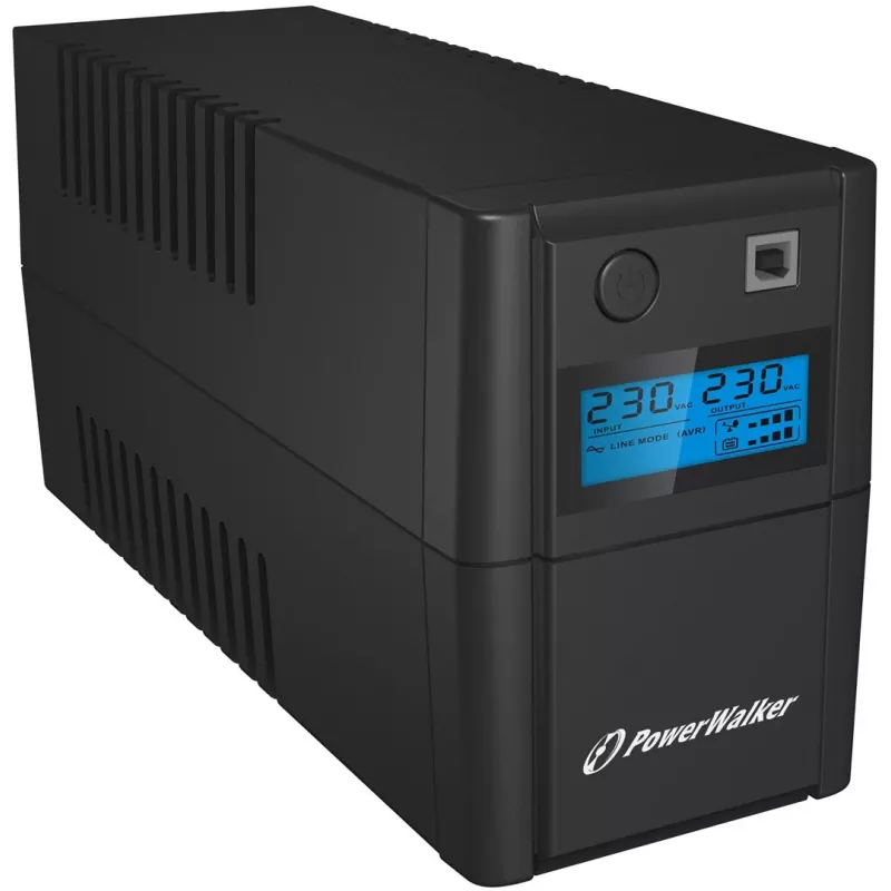 UPS PowerWalker VI 850 SHL Schuko, fonte de alimentação ininterrupta, line-interactive, 0,85 kVA, 480 W, 2 tomadas Schuko
