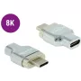 DeLOCK - Adaptador Thunderbolt / USB-C - USB-C (macho) magnético para USB-C (fêmea) - USB 3.2 Gen 2 / Thunderbolt 3 4,5 A - Suporte 8K - Prateado (66433)