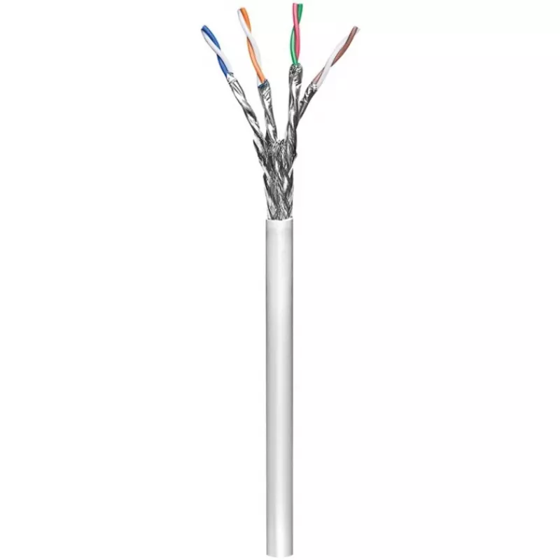 Cabo de rede Wentronic Goobay CAT 6, S/FTP (PiMF), cinzento, 305 m – mistura de cobre CCA, AWG 23/1 (sólido), PVC (95696)