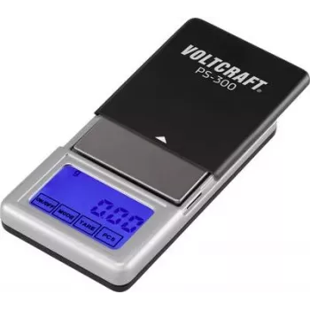 VOLTCRAFT VC-8912595 PS-200 balança de bolso intervalo de pesagem (máx.) 200 g legibilidade 0,01 g a pilhas preto, prateado (VC-8912595)