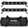 Conjunto de barras LED EUROLITE 2x LED BAR-6 QCL RGBW com bolsa macia
