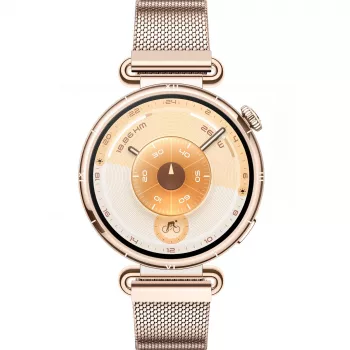 Smartwatch HUAWEI WATCH GT6 1,32 polegadas AMOLED, 41 mm, aço inoxidável, dourado, bracelete Milanese, IP69, bateria de 14 dias